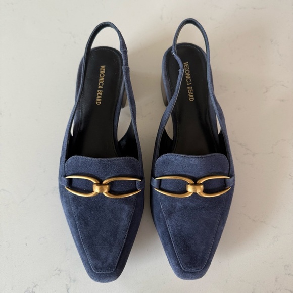 Veronica Beard Casie Slingback Pump In navy blue Size: 7 - Picture 1 of 6